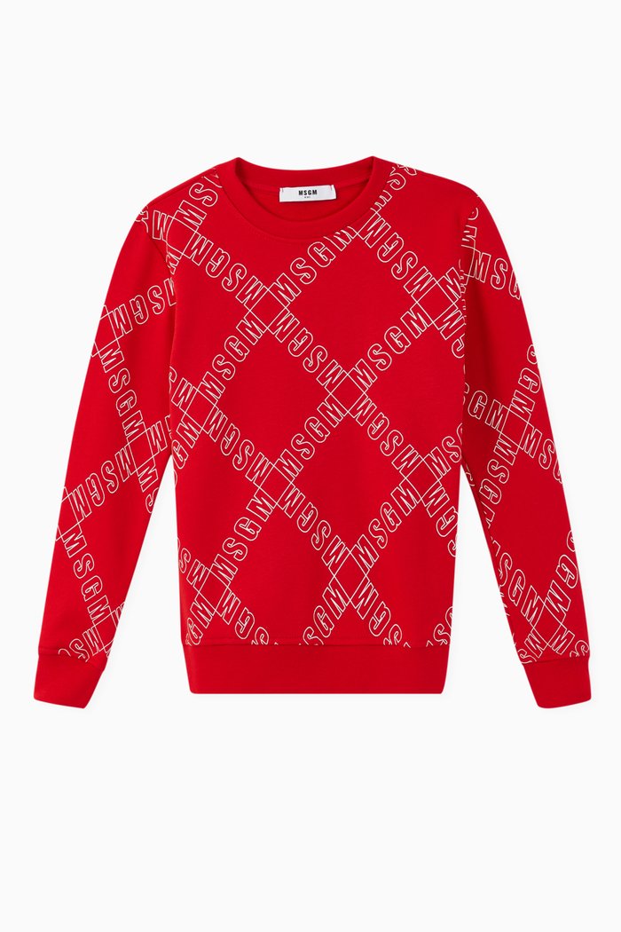 

MSGM Pattern Sweatshirt, Red
