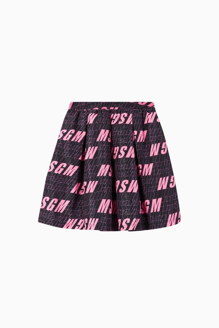 

Logo Pleated Skirt, Black