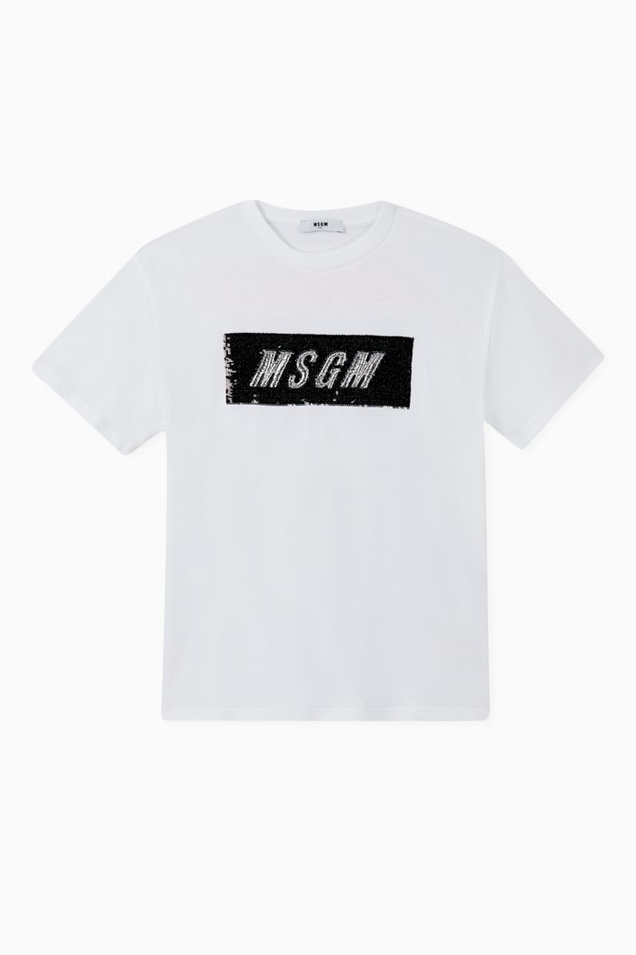 

Embroidered Logo Cotton T-Shirt, White