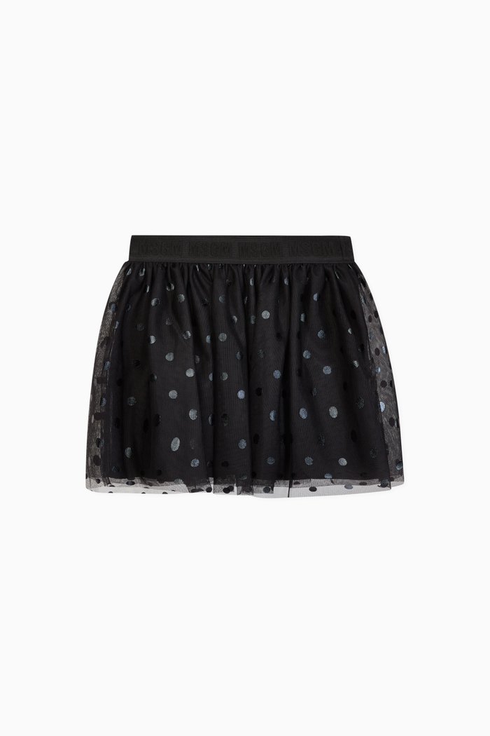

Polka Dot Tulle Skirt, Black
