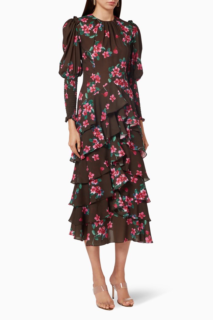 

Marissa Floral Dress, Black