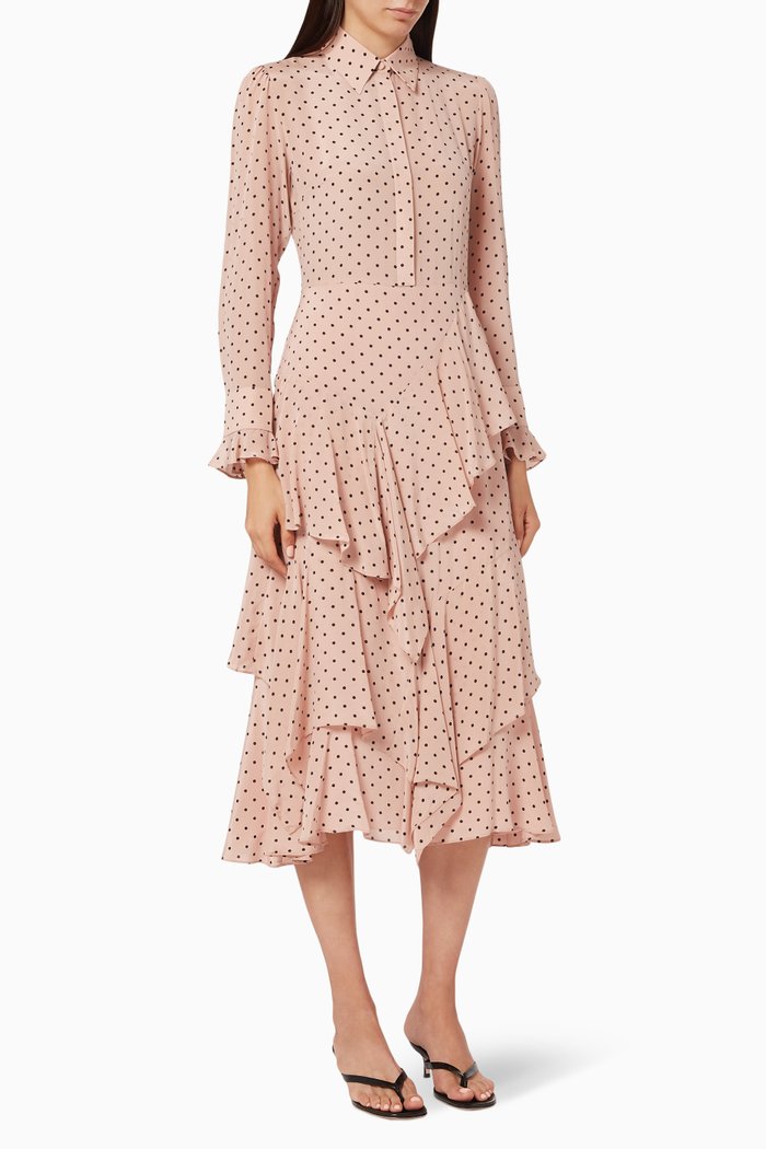

Cora Silk Shirt Dress, Pink