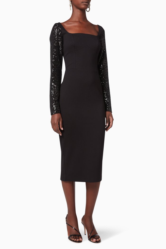 

Melinda Sequin Sleeve Dress, Black