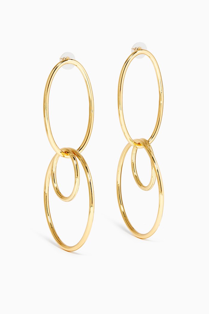 

Mini Tria Earrings, Gold