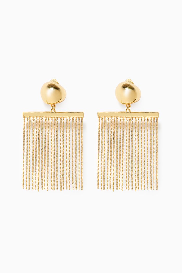 

Farah Chain Earrings, Gold