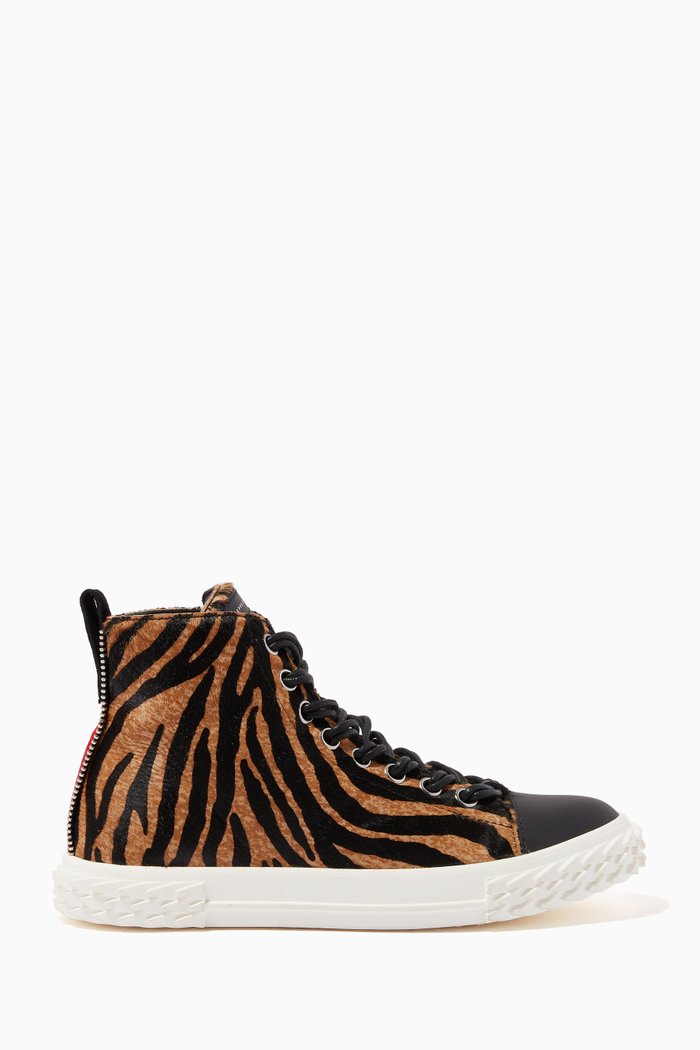 

Blabber High-Top Sneakers in Leather, Multicolour