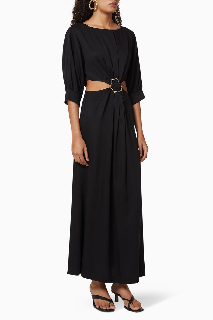 

Joie Cut-Out Buckle Embellished Dress, Black