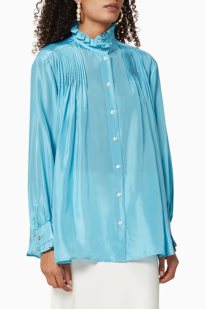 

Don't Overthink It Silk Shirt, Blue