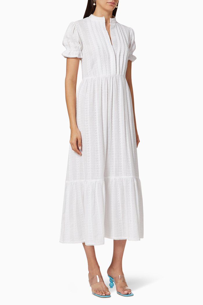 Elodie Cotton Midi Dress, Neutral
