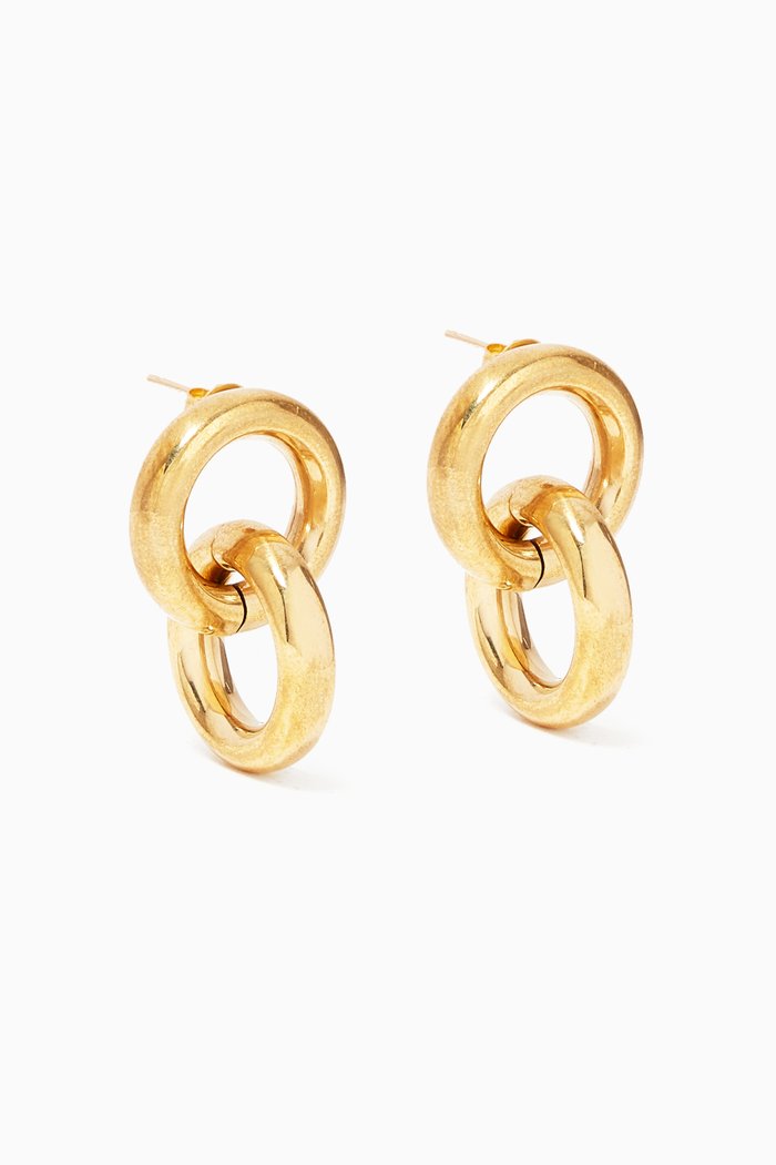 

Interlocking Link Earrings, Gold