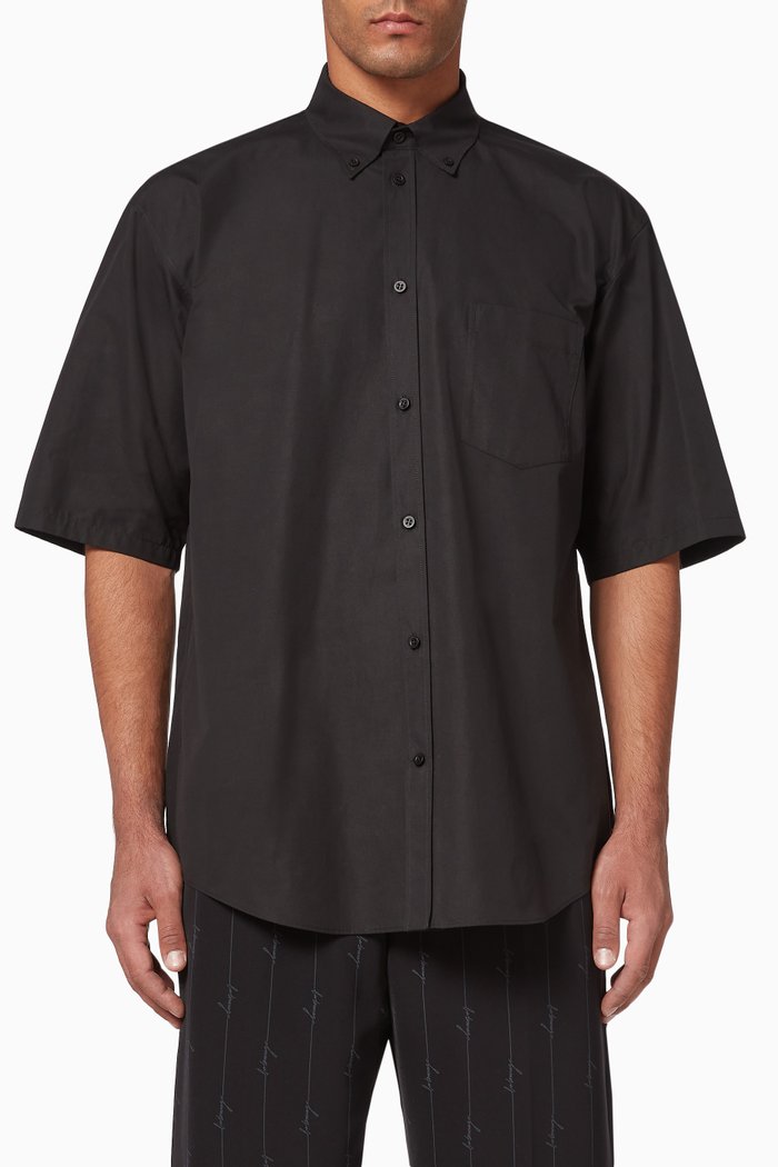 

Sponsor Shirt in Cotton Poplin, Black