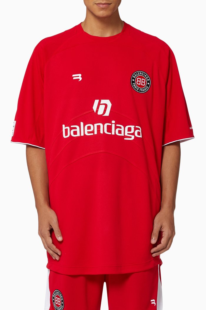

Soccer T-shirt in Sporty Mesh Jersey, Red