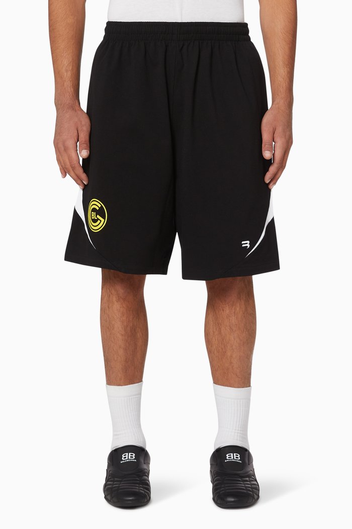 Soccer Large Fit Shorts in Heavy Cotton Jersey, Black
