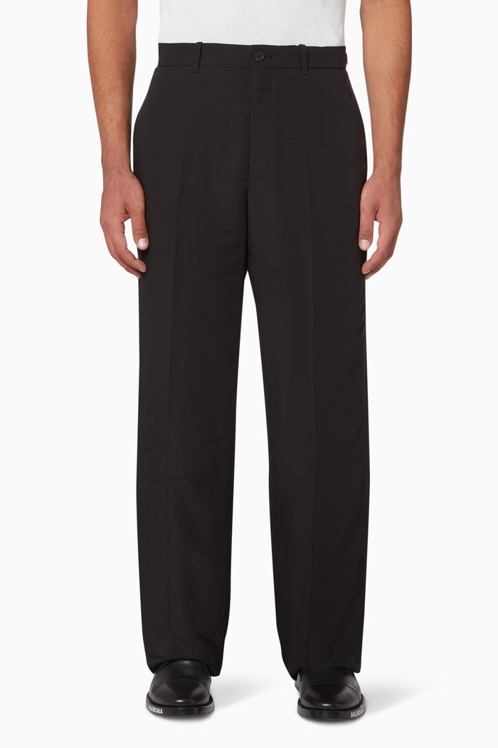 

Tailored Pants in Lyocell Poplin, Black