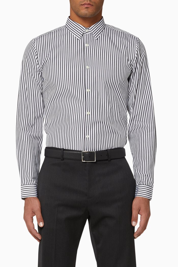 Striped Cotton Irving Shirt, Blue