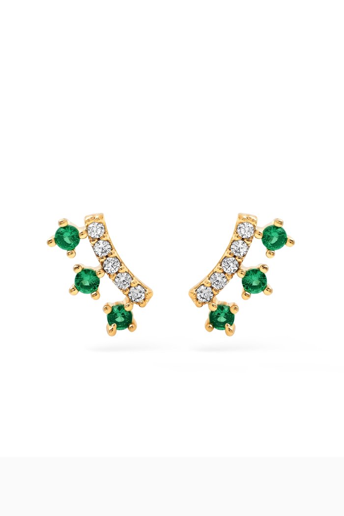 

Emerald & Pavé CZ Studs, Green