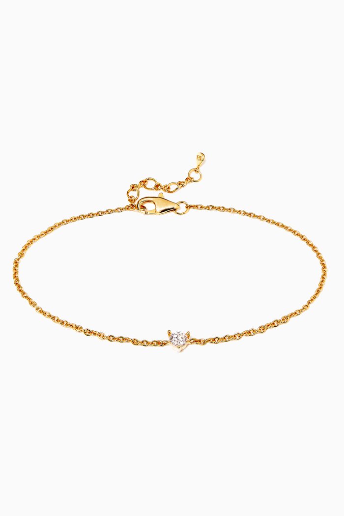 

Chain Bracelet with Cubic Zirconia, Gold