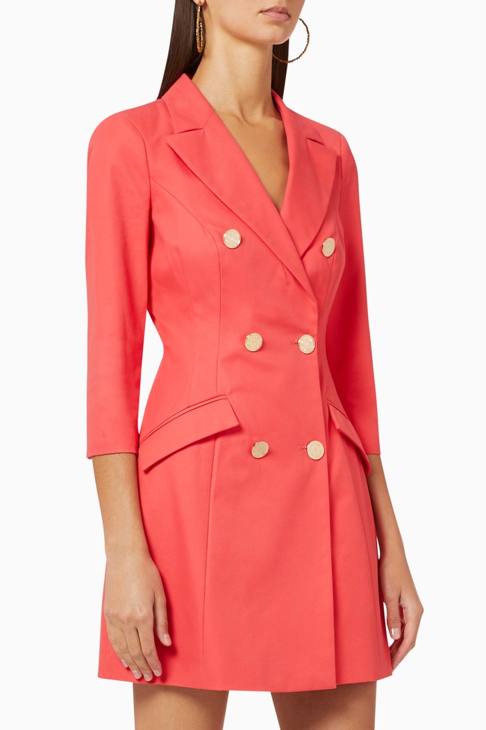 

Double-Breasted Gabardine Dress, Pink