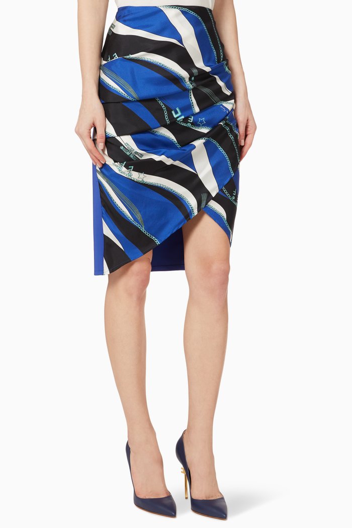 

Foulard Silk Twill Wrap Skirt, Black