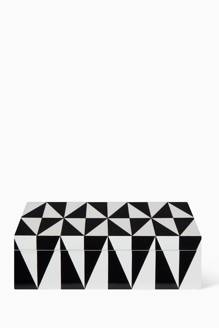 Medium Op Art Box in Lacquer, Multicolour