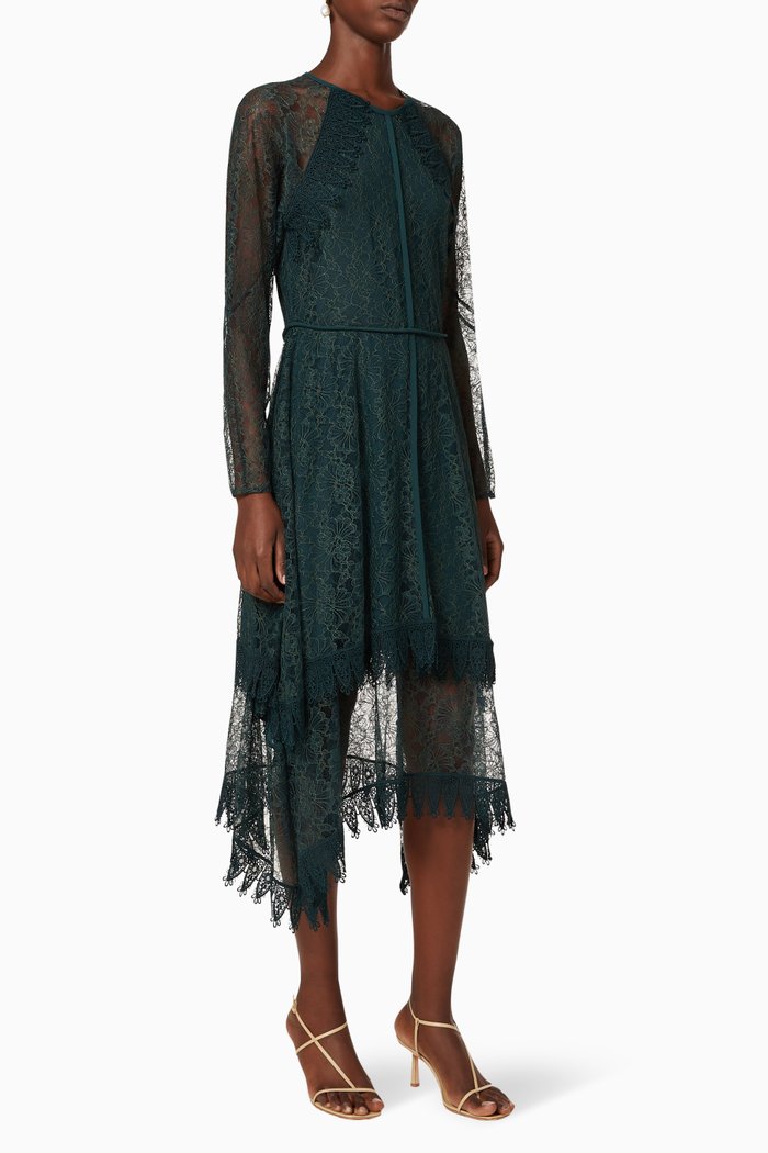 

Lace Georgette Dress, Green