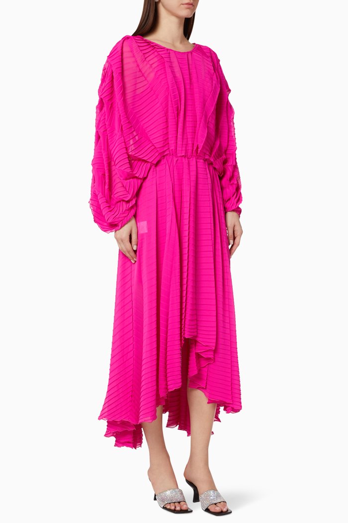 

Asymmetric Frill Dress, Pink