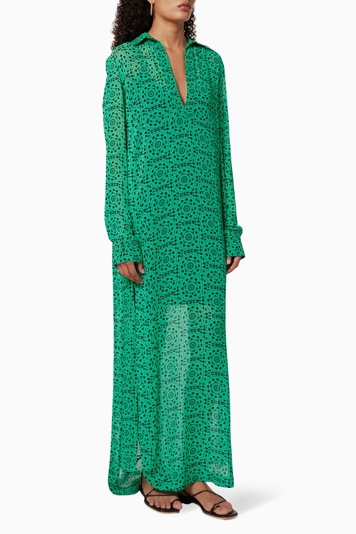 Kurta Caftan Dress, Green