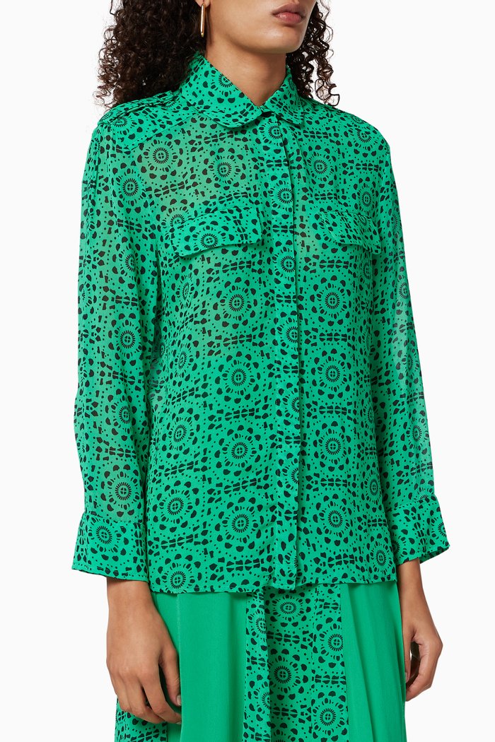 Lee Printed Blouse, Green