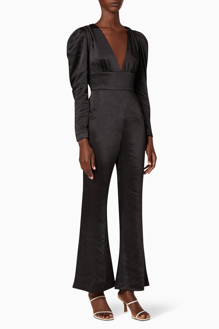 

The Teri Satin Jumpsuit, Black