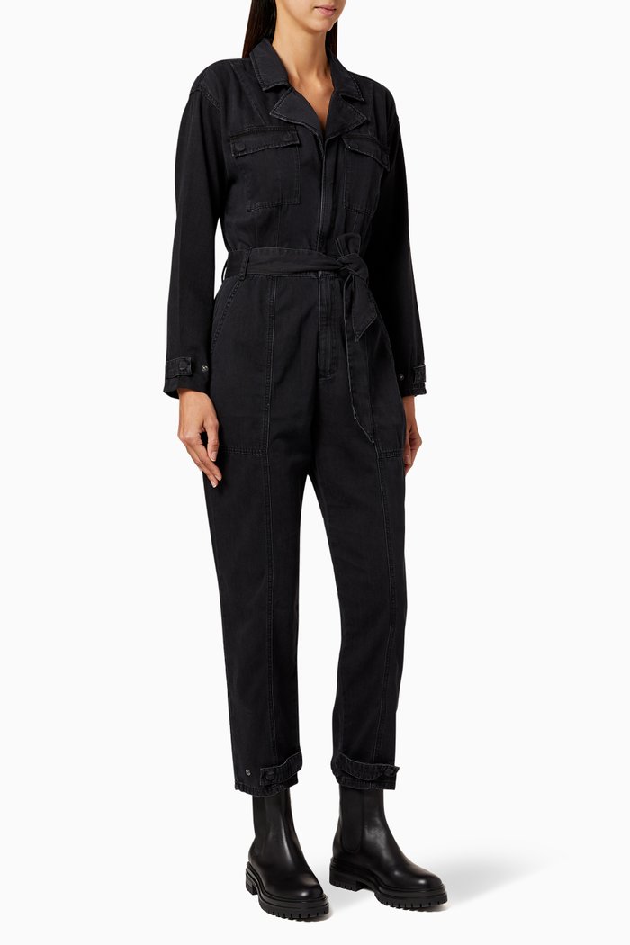 

Hourglass Denim Jumpsuit, Black