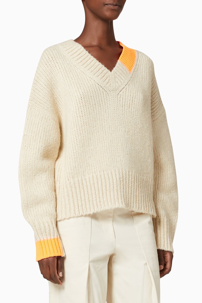 

Camel V-neck Sweater, Neutral