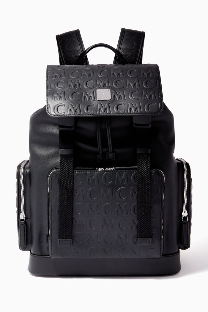 

Large Brandenburg Backpack in Leather, Black