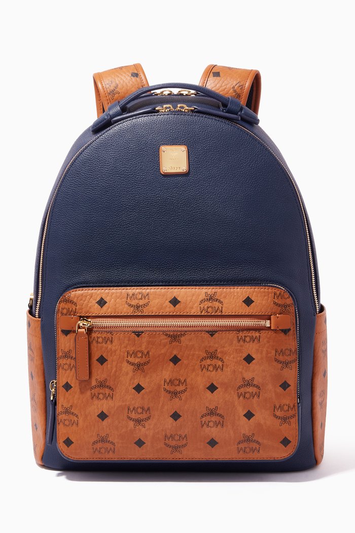 

Stark Backpack in Colour-Block Visetos Leather, Black