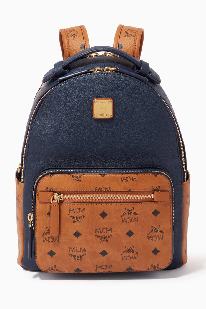 

Stark Backpack in Colour-Block Visetos Leather, Black