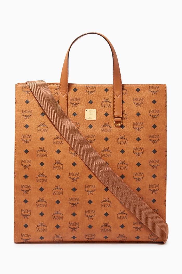 

Medium Tote Bag in Visetos, Gold