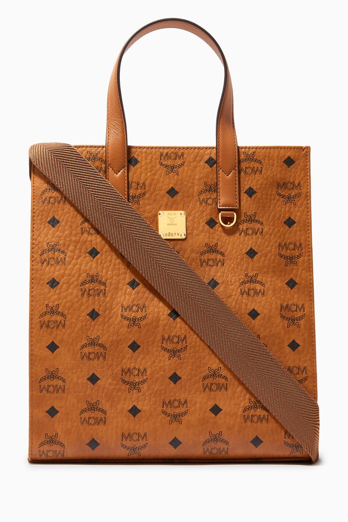 

Small Tote Bag in Visetos, Brown