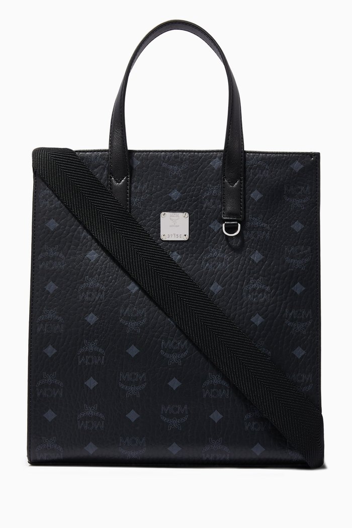 

Small Tote Bag in Visetos, Black