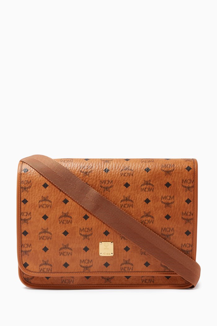 

Medium Messenger Bag in Visetos, Brown