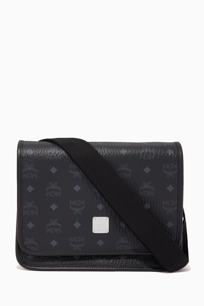 

Small Messenger Bag in Visetos, Black