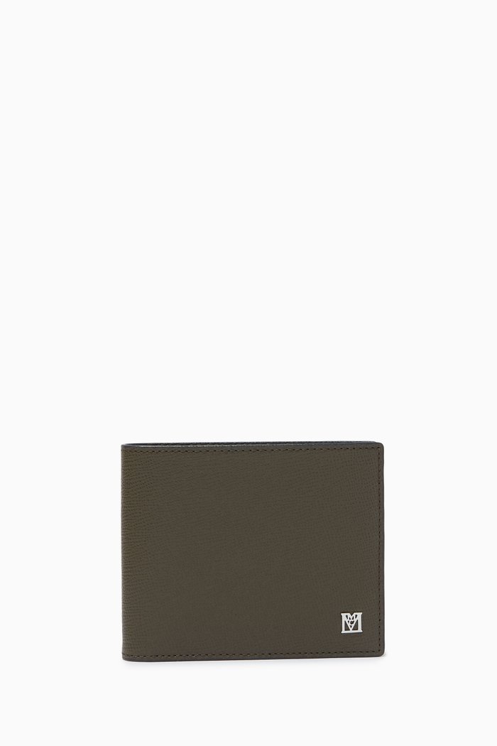 

Small Flap Wallet in Leather, Green