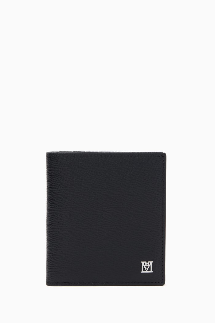 

Mini Flap Wallet in Leather, Black