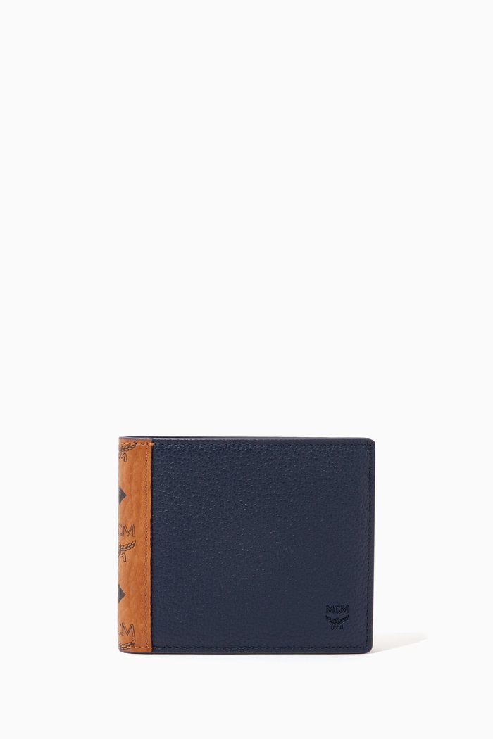 

Small Flap Wallet in Colour-Block Visetos, Brown