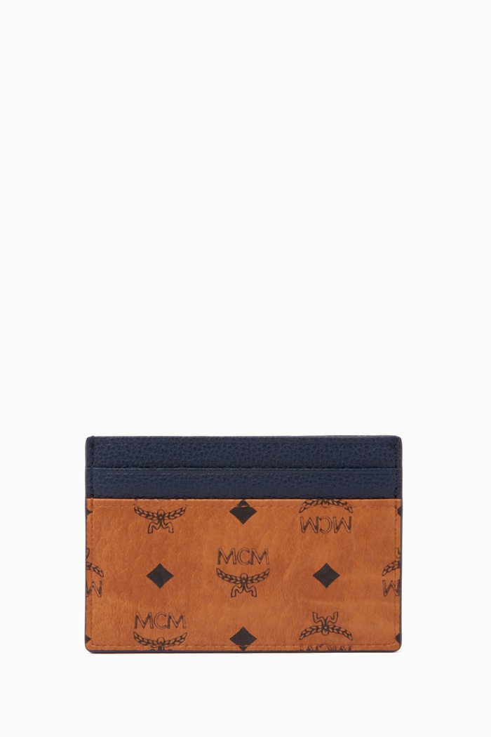 

Mini Card Case in Colour-Block Visetos, Brown