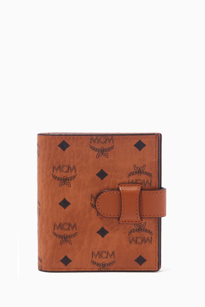 

Mini Flap Wallet in Visetos, Brown