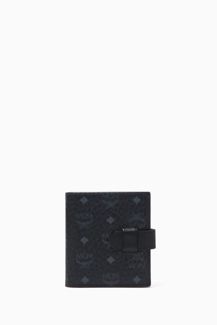 

Mini Flap Wallet in Visetos, Black