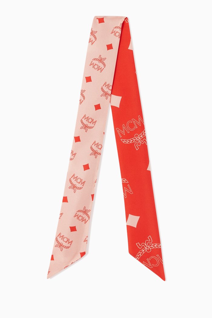 

Monogram Scarf in Silk, Pink