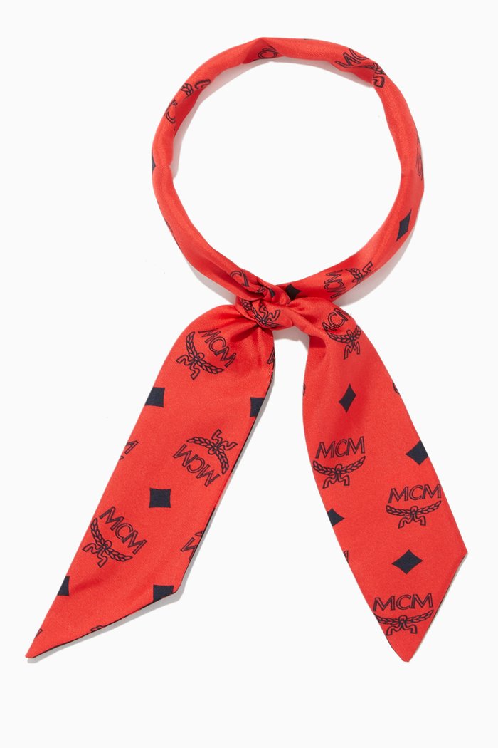 

Monogram Scarf in Silk, Red