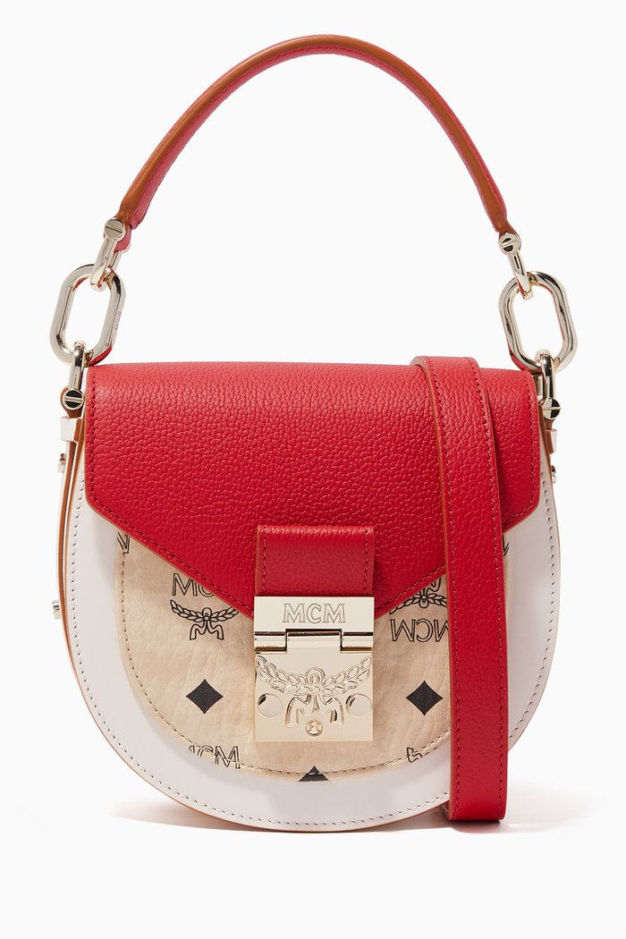

Mini Patricia Shoulder Bag in Colour-Block Visetos, Red