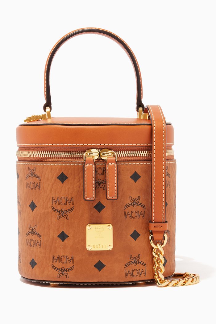 

Small Bucket Bag in Visetos, Brown