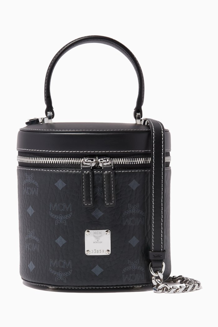 

Small Bucket Bag in Visetos, Black